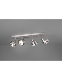 [S-TRIO800700407] Plafoniera Soffitto 4 Spot Orientabili Nichel Opaco