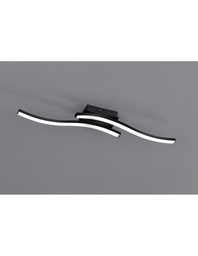 [S-TRIOR62472132] Plafoniera Soffitto Design Doppia Bacchetta Led 3000k Route Nero Trio Lighting