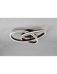 [S-TRIO626210132] Plafoniera Ultramoderna Yara Nero Led Dimmer