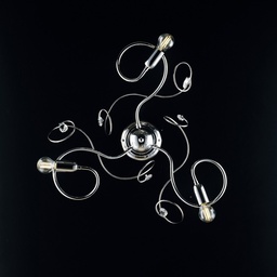 [S-BL209-PL3-CR] Plafoniera in ferro cromato lucido con strass in cristallo 3 luci  47xh.21 cm