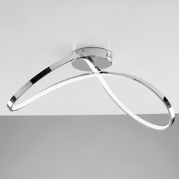 [S-BL239-PCR] Plafoniera in metallo e alluminio Cromo Lucido LED Integrato 70x29 h22 cm