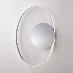 [S-BL227-APCR] Plafoniera in metallo e alluminio Cromo Lucido con LED integrato 42x30x h8 cm