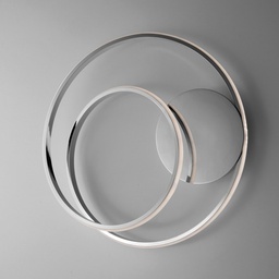 [S-BL220-PCR] Plafoniera in metallo e alluminio Cromo Lucido con LED integrato 46x h7 cm