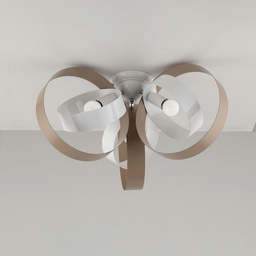 [S-BL114-PL3-BT] Plafoniera moderna in ferro tre luci Bianco Tortora tre luci 44x h26 cm