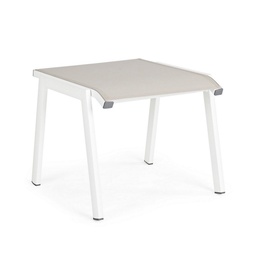 [S-B0662309] Poggiapiedi per arredo giardino in alluminio bianco Cruise 53 x 51 x 44 cm