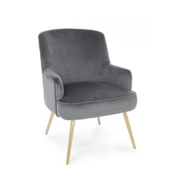 [S-B0743445] Poltrona Clelia grigio effetto velluto oro - Dimensioni: 60x66x78.5 cm