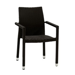 [S-V6446930000] Poltrona Polyrattan noce da esterno impilabile - Misure: 60x61x44 cm