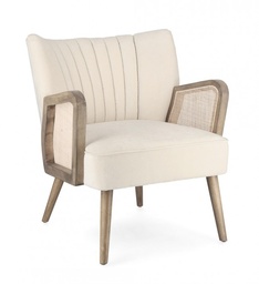 [S-B0748255] Poltrona Virna Naturale in Legno di Pino e Rattan