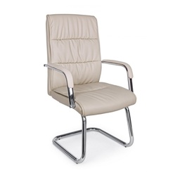 [S-B5710207] Poltrona da ufficio in ecopelle con braccioli Sydney Tortora - 58x60,5x101,5 cm