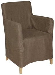 [S-V9134860000] Poltrona in lino noce ken-6935 cm. 56x51 h 88