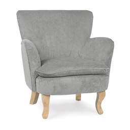[S-B0748246] Poltrona grigio chiaro in tessuto stile vintage - Dimensioni: 71,5x72,5x79h cm