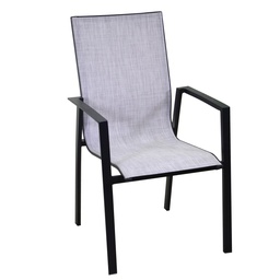 [S-V6454950000] Poltrona in alluminio e textline Cleveland antracite - Dimensioni: 56,5x93x65 cm