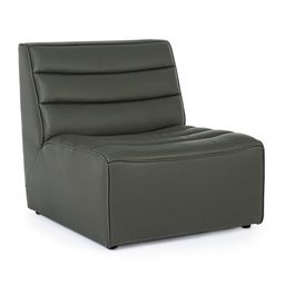 [S-B0748224] Poltrona moderna in legno effetto pelle verdone stile design - 76x89x79 cm