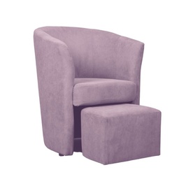 [S-FZ92987] Poltrona in tessuto con pouf estraibile DJERBA Rosa Antico 63,5x 62,5x h76 cm
