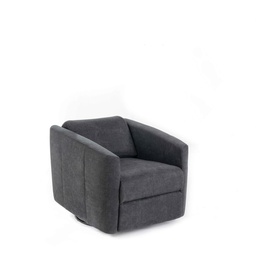 [S-RE/210/GS] Poltrona reclinabile manuale in tessuto, 85-140cm x 70cm x 69-96cm, con struttura in legno massello e meccanismo in metallo, rivestimento grigio scuro