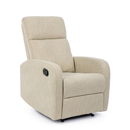 [S-B0735314] Poltrona reclinabile manuale tessuto beige Iris - Dimensioni: 67,5x90,5/140x98 cm