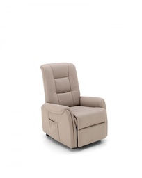 [S-RE/002/TO] Poltrona relax a 1 motore con tessuto tipo Mozart, struttura in legno massello e meccanismo in metallo, colore tortora, 90cm x 75cm x 107cm