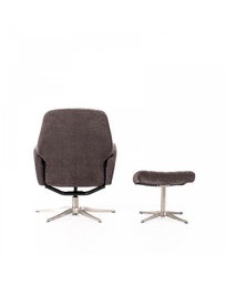 [S-RE/213/GS] Poltrona relax reclinabile in velluto Danny, grigio scuro, con struttura in metallo grigio cromo, 61cm x 76cm x 74cm