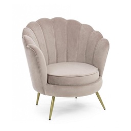 [S-B0743683] Poltrona retro in velluto grigio chiaro modello pavone