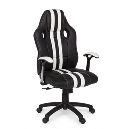 [S-B0710224] Poltrona ufficio con braccioli Spider bianco in similpelle - Dimensioni: 63x64,5x111/121 cm