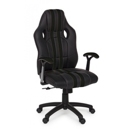 [S-B0710642] Poltrona ufficio con braccioli Spider nero in similpelle - Dimensioni: 63x64,5x111/121 cm