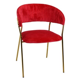 [S-V2807330000] Poltrona in velluto rosso Brendeburgo - Misure: 57x52x78 cm