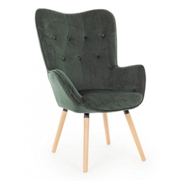 [S-B0735041] Poltrona velluto verde bosco - Misure: 68x76x105 cm