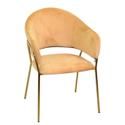 [S-V2807230000] Poltrona in velluto ocra con braccioli - Misure: 61x61x46 cm