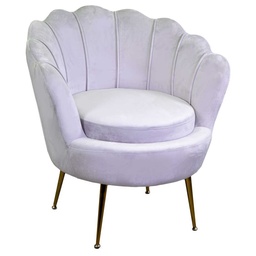 [S-V2809090000] Poltrona in velluto grigio Tulipan - Dimensioni: 73x72x77 cm