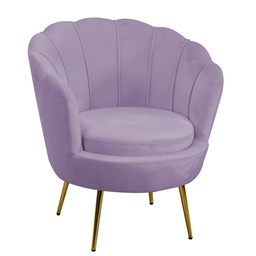 [S-V2808650000] Poltrona in velluto viola Tulipan - 73x72x77 cm