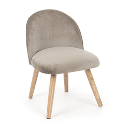 [S-B0748168] Poltroncina moderna Adeline in legno rivestita effetto velluto tortora