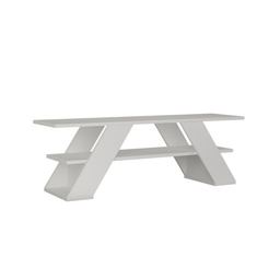 [S-FZ96913] Porta TV aperto 2 ripiani FARFALLA  bianco 120x33,5x40 h cm