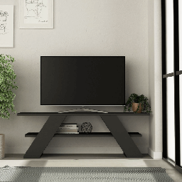 [S-FZ96914] Porta TV aperto Farfalla 120 2 ripiani antracite