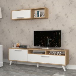 [S-FZ95147] Porta tv Slim D2306TV180M109 rovere bianco 180x35x47h