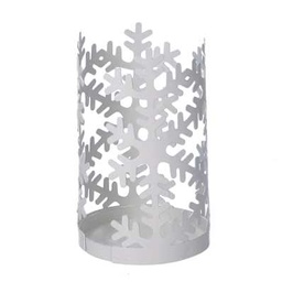 [S-V5925830000] Portabicchiere metallo fiocco neve bianco tondo ø8h20
