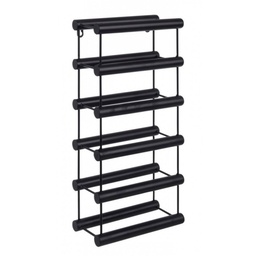 [S-B0183461] Portabottiglie MORIZ nero in acciaio da 6 bottiglie 49.5h cm
