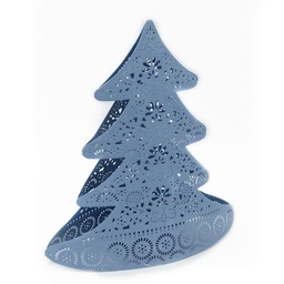 [S-V7019740000] Portacandele albero metallo azzurro 25x13x28 cm