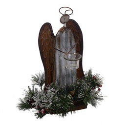 [S-V6078560000] Portacandele angelo in metallo, 1 pezzo, 30x23x38 cm