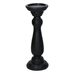 [S-V6168060000] Portacandele in legno nero 10x10x30 cm