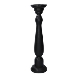 [S-V6168080000] Portacandele in legno nero 50x13x13 cm
