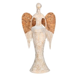 [S-V6116180000] Portacandele angelo in metallo, 1 pezzo, 13x4,5x28 cm