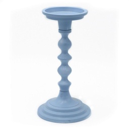 [S-V7019640000] Portacandele in metallo azzurro, 1 pezzo, 11x11x22 cm