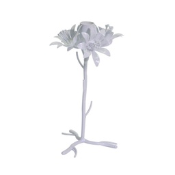 [S-V7020520000] Portacandele Metallo Bianco Fiore 12x12x22 cm