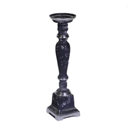 [S-V6075290000] Portacandele Grigio Quadro in Metallo 9x9x37 cm
