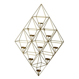 [S-V6115150000] Portacandele in metallo oro per 9 candele, dimensioni 62x92x18,7 cm