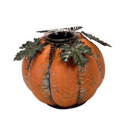 [S-V6602700000] Portacandele Metallo Zucca Arancione 20x20x14,5 cm