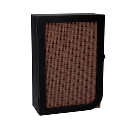 [S-V5962330000] Portachiavi in legno nero rettangolare con 3 ganci - 20x9,5x29 cm