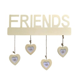[S-V5030210000] Portafoto Muro Friends con Cuori Multiplo 4P cm40xh35x1