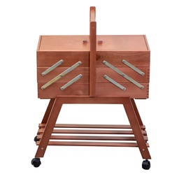 [S-V5034830000] Portalavoro in legno con ruote noce cm45x28h62