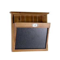 [S-V5917760000] Portalettere in legno con lavagna - 1 posto - 33x11,5x31 cm